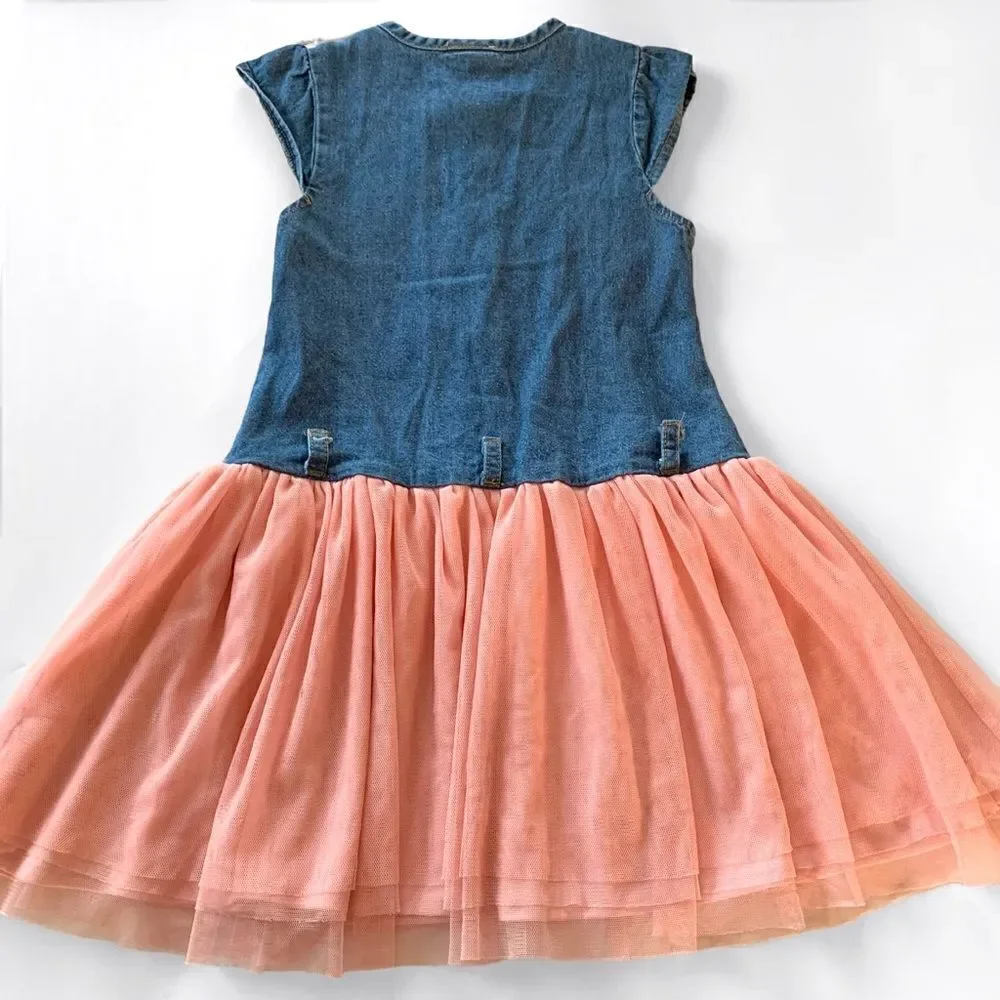 Denim & Tulle Sleeveless Dress